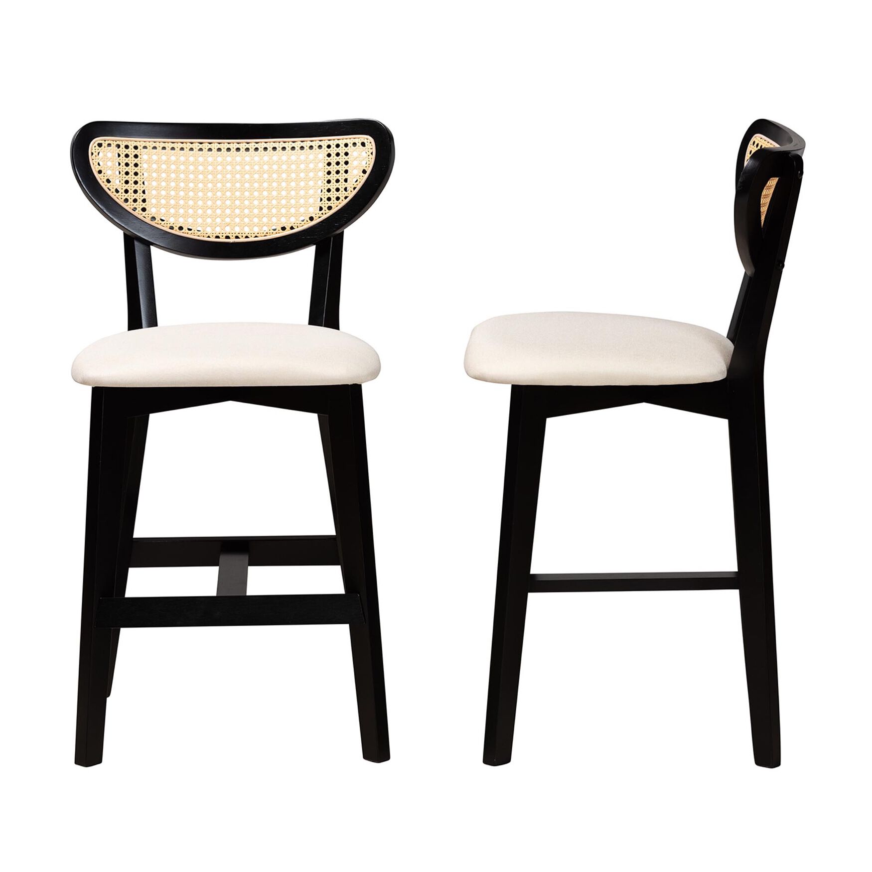 Dannell Mid-Century Modern Grey Fabric and Natural Oak Finished Wood 2-Piece Counter Stool Set, , alternate image number 22