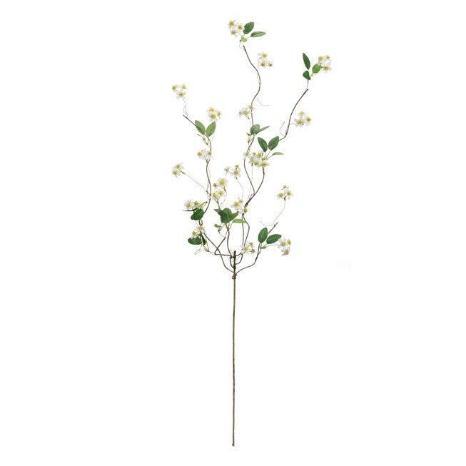 Mini Floral Twig Branch (Set of 6), WHITE/GREEN, alternate image number null