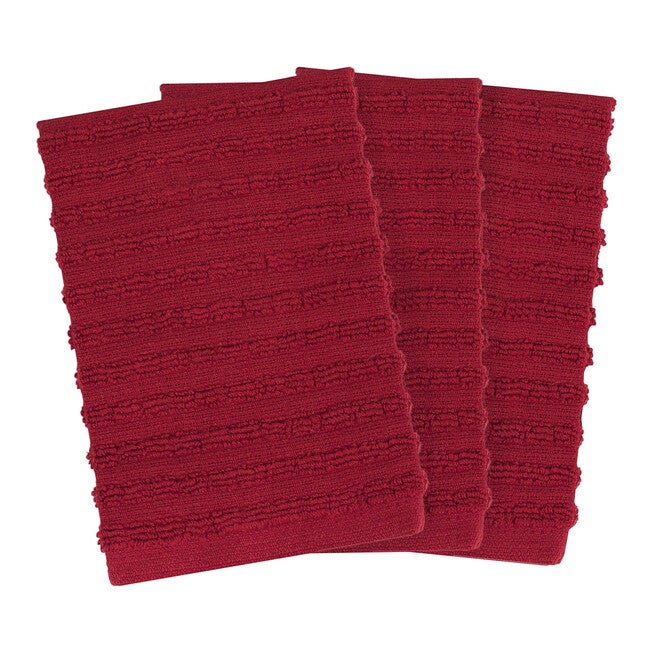 Royale 3Pk Solid Dish Cloth, PAPRIKA, hi-res image number 0
