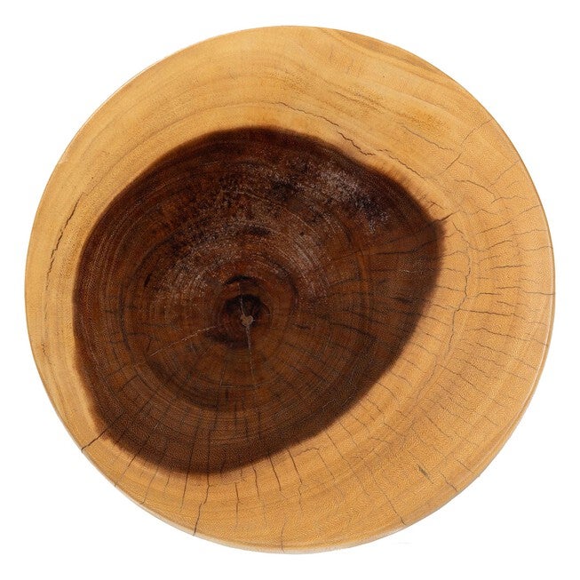 Alara Hand-carved Suar Wood Side Table, NATURAL BROWN, alternate image number null