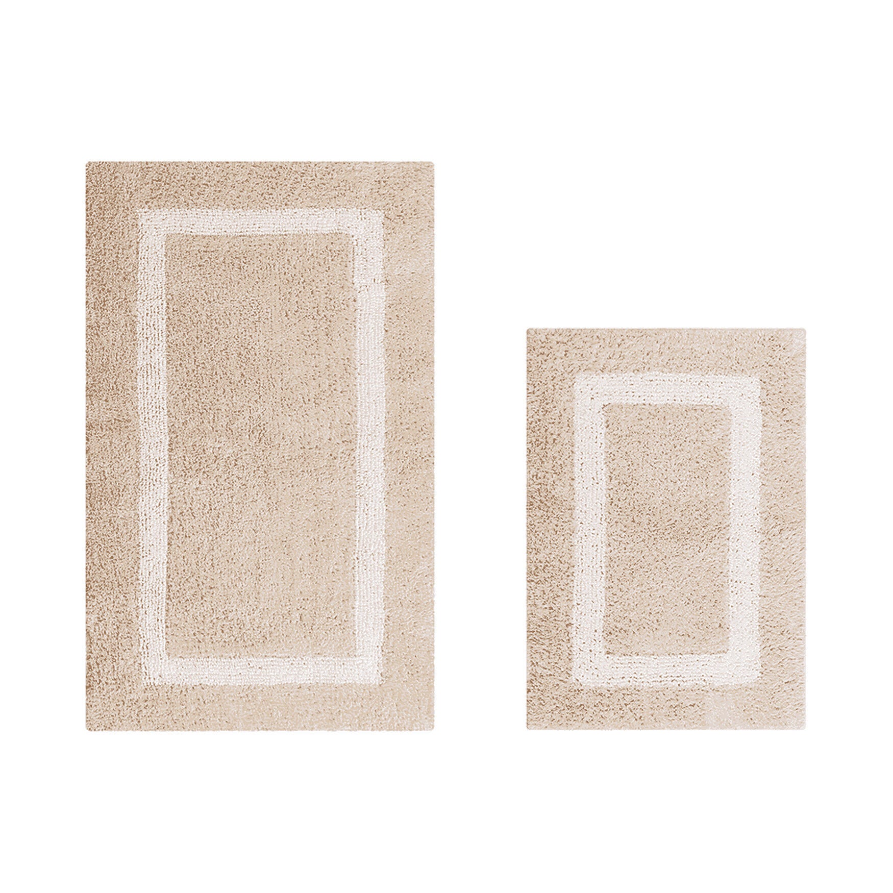 Hotel Collection 100% Cotton 2 Piece (17 inches X 24 inches | 21 inches X 34 inches) Bath Rug Set, SAND WHITE, hi-res image number 0