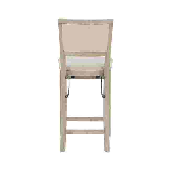 Rear view of the grey wash folding counter stool
