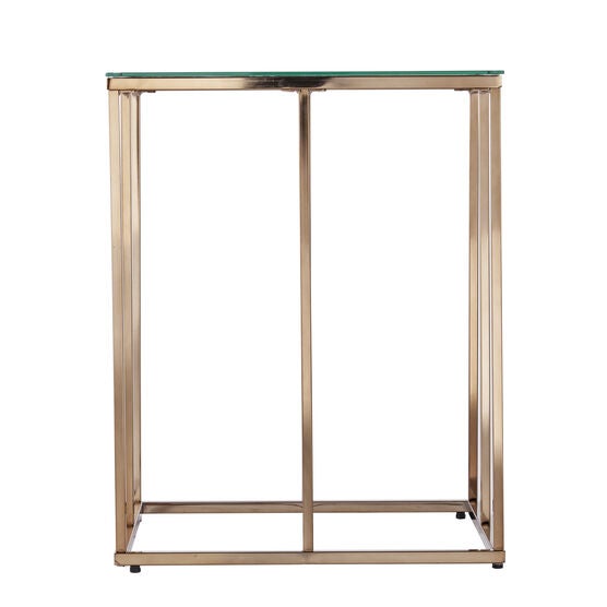 Nicholance Contemporary End Table w/ Glass Top, , alternate image number null