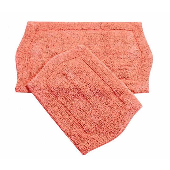 Waterford 2 Piece Set Bath Rug Collection, CORAL, hi-res image number null