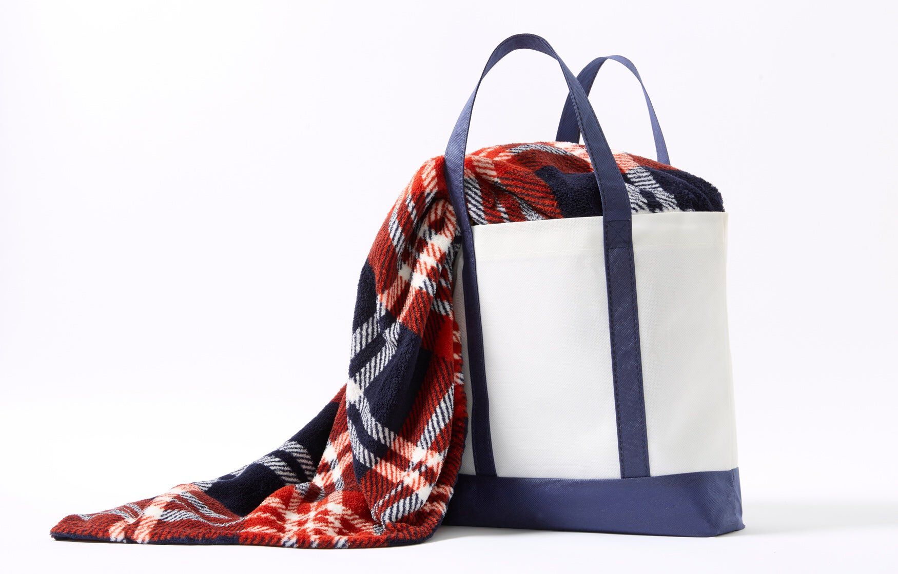 Tote Bag With Free Throw, RED MULTI, hi-res image number 0