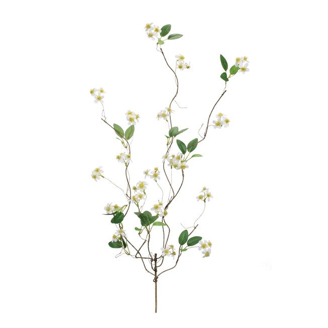 Mini Floral Twig Branch (Set of 6), WHITE/GREEN, hi-res image number null