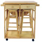 Breakfast Cart with Drop-Leaf Table-Natural, NATURAL, hi-res image number null
