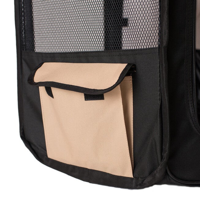 Portable Pet Dog Kitten Playpen In Black And Beige Combo, , alternate image number 9