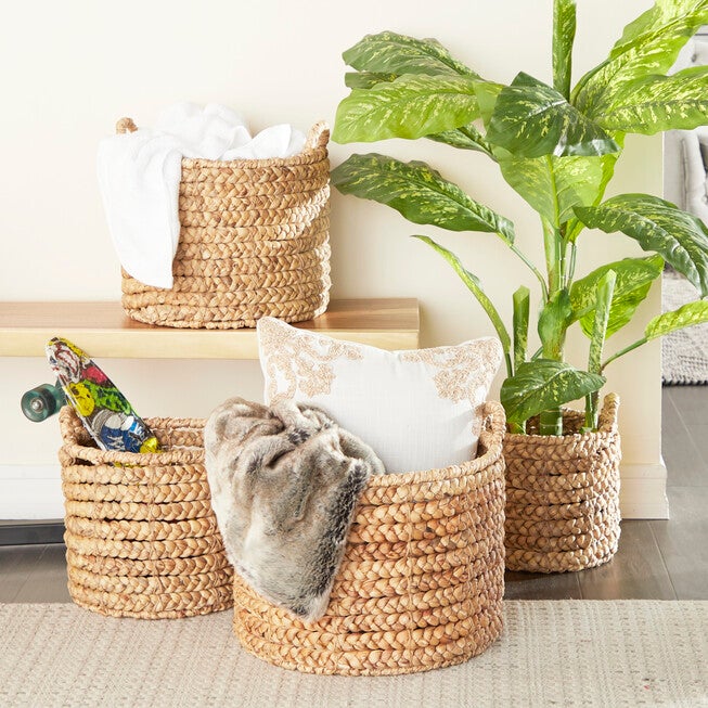 Set Of 4 Brown Sea Grass Coastal Storage Basket Storage Basket, , alternate image number null