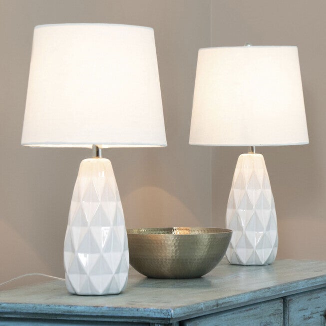 Hex 20 inches Ceramic Accent Lamp - Set Of 2, , alternate image number null