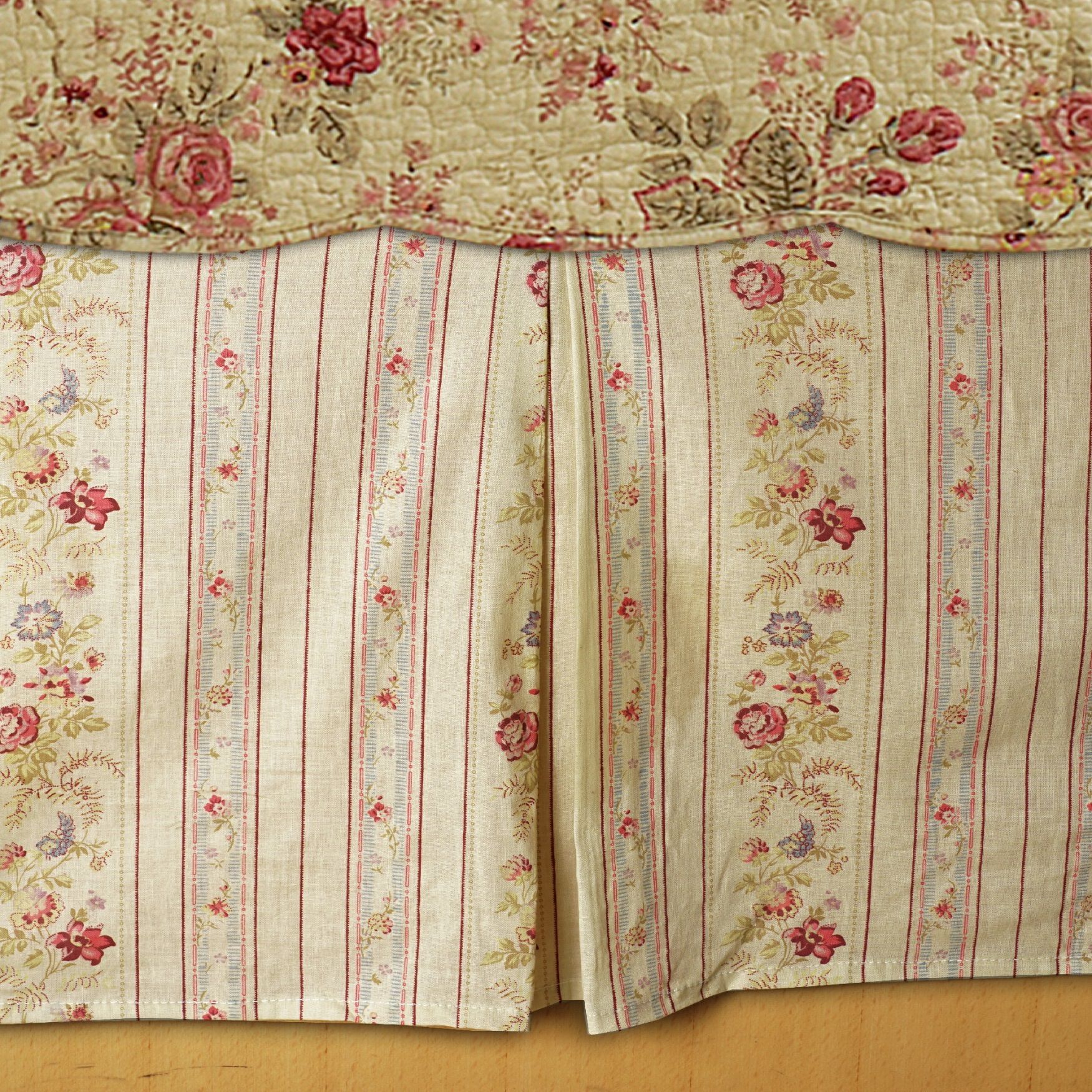 Antique Rose Vintage Floral Bedskirt, , on-hover image number 1