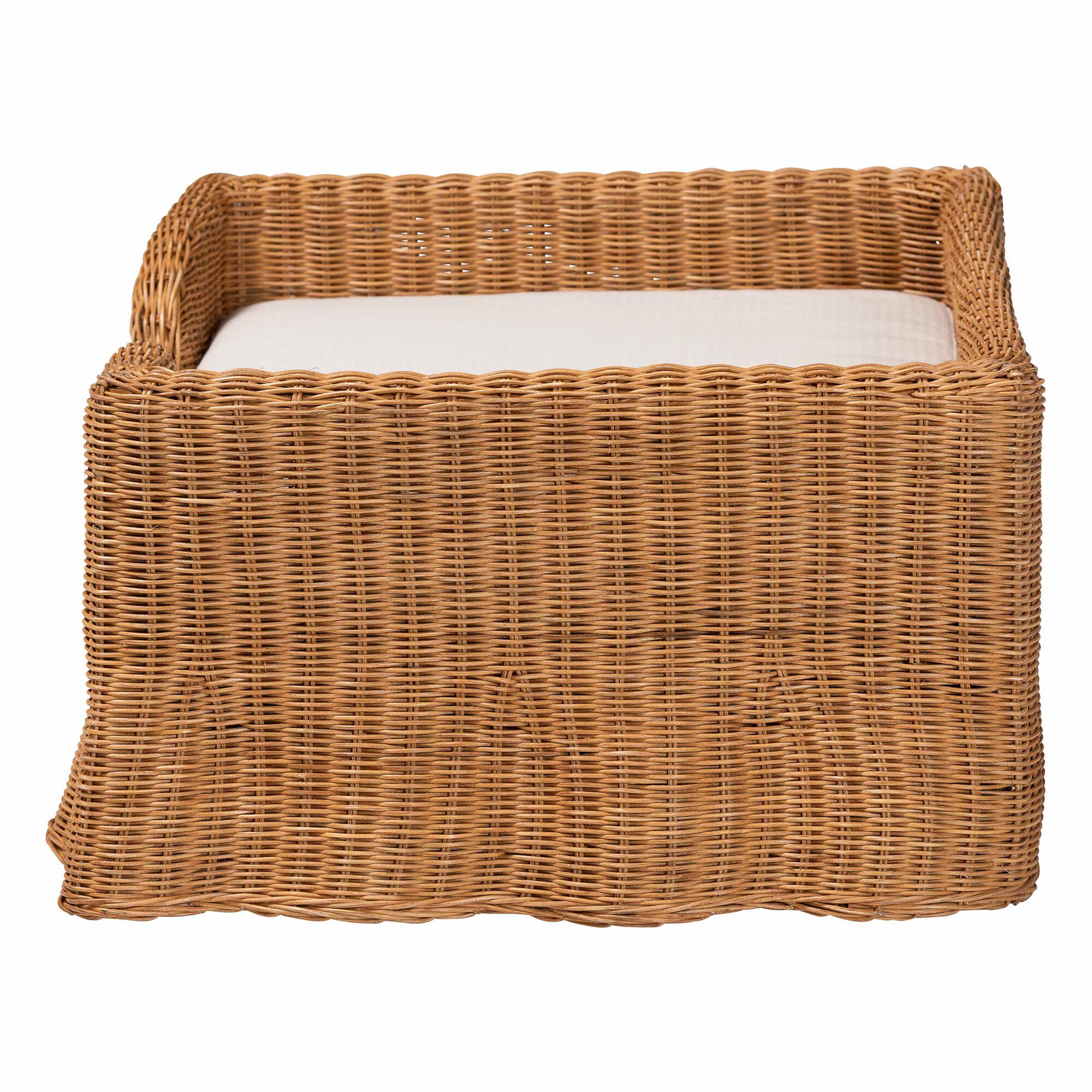 Belita Natural Rattan Pet Bed with Scalloped Base, 30.2 inches, HONEY, alternate image number 3