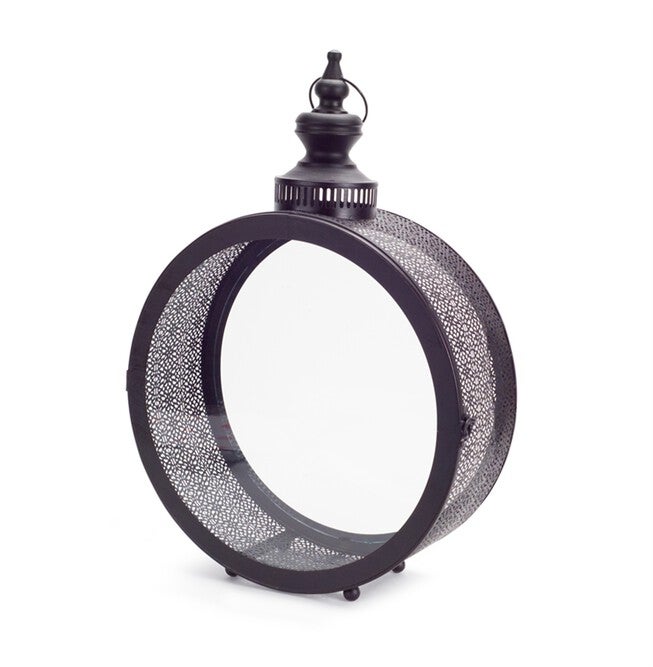 Lantern 22 inchesH Metal/Glass, BLACK, hi-res image number null