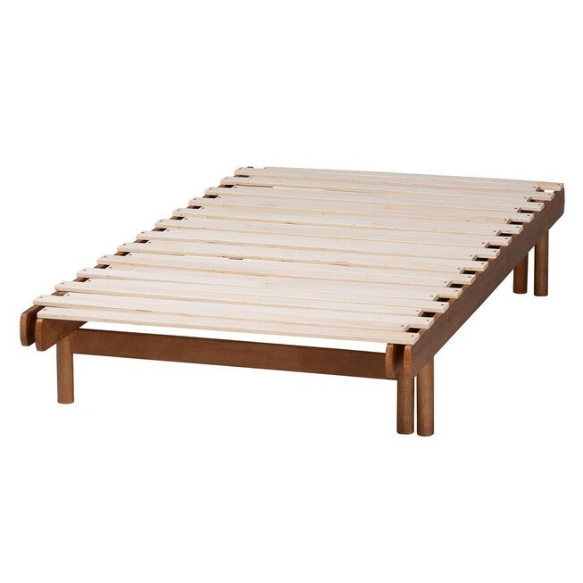 Bolivia Mid-Century Modern Walnut Brown Wood Expandable Twin To King Bed Frame, , alternate image number null