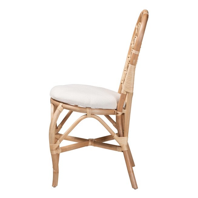 Jerica Modern Bohemian Natural Brown Rattan Dining Chair, , alternate image number null
