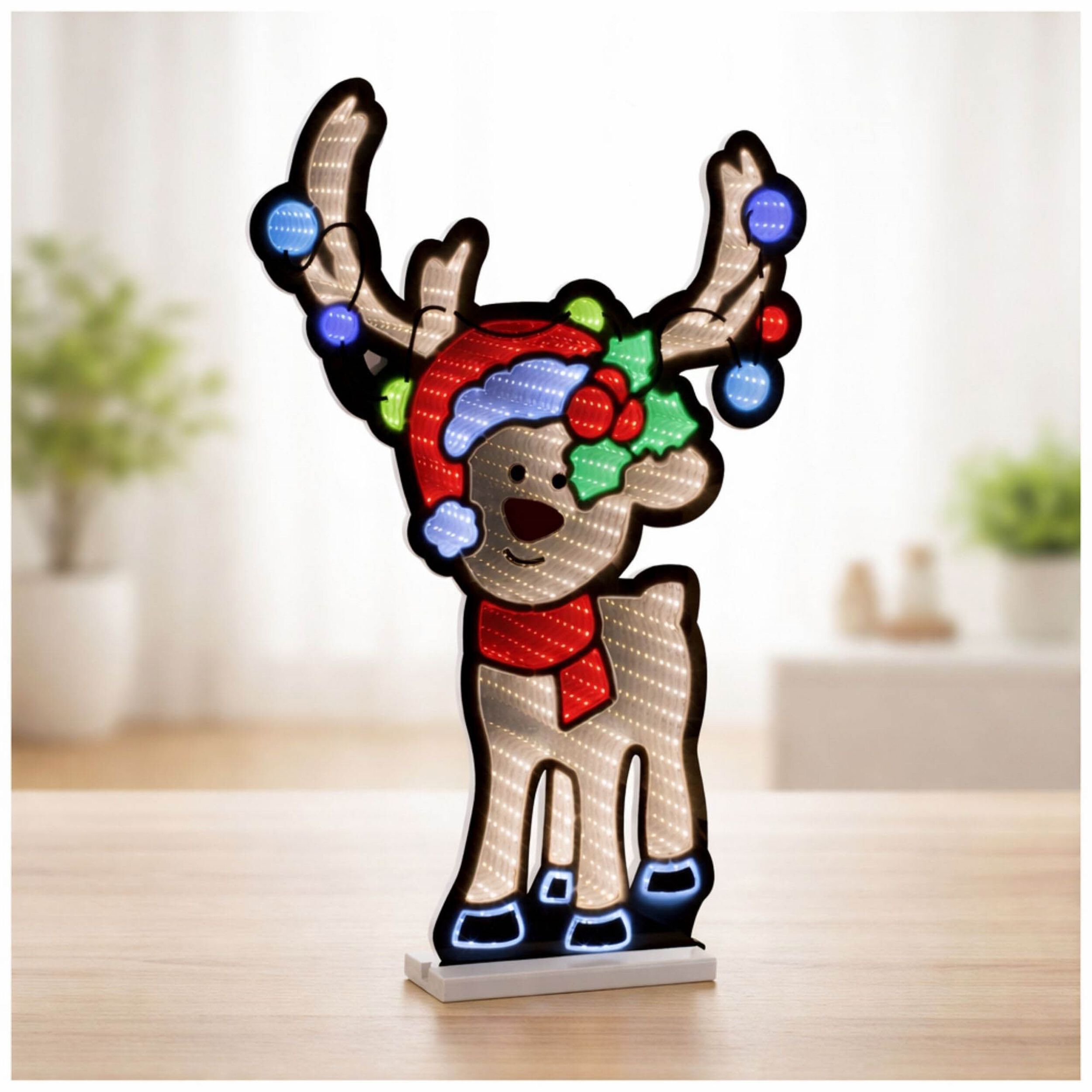 Reindeer with Holiday Lights Ekkolight 23.5 inches, MULTICOLOR, alternate image number 3