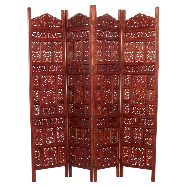 Red Mango Wood Traditional Room Divider Screen, 72 inches x 80 inches x 1 inches, , on-hover image number 1