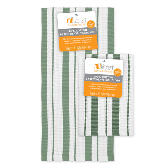 Basket Weave Stripe Cloth/Towel 6pc Set, , on-hover image number null