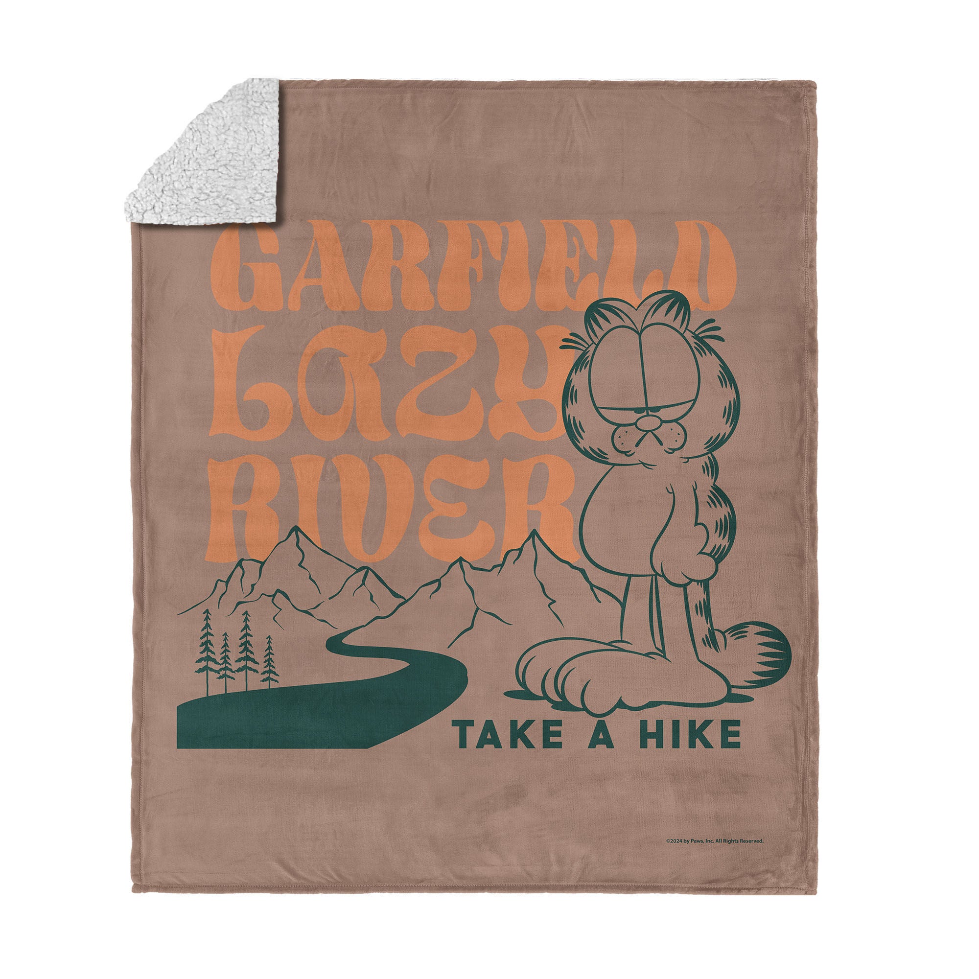 Nickelodeon Garfield Take a Hike Silk Touch Sherpa Throw Blanket 50x60 Inches, BROWN, hi-res image number 0