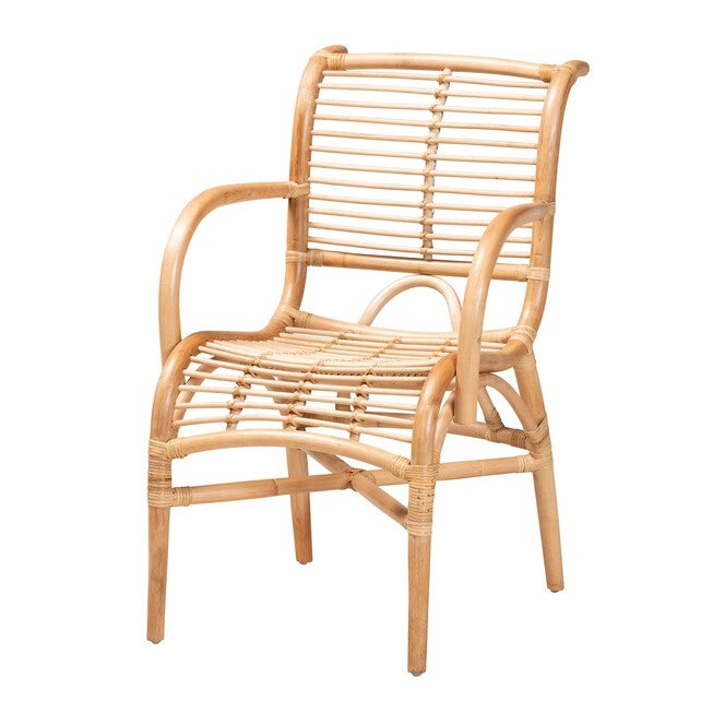 Seminyak Modern Bohemian Natural Rattan Lounge Chair, NATURAL RATTAN, hi-res image number 0
