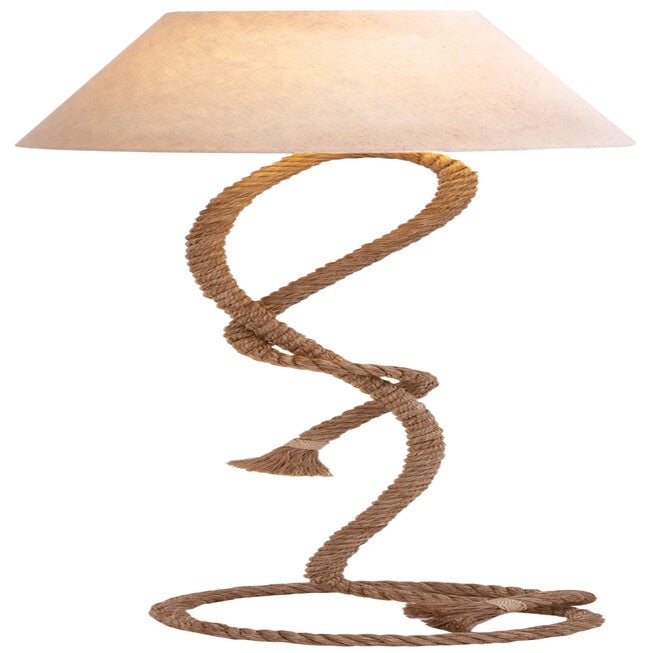Brown Jute Rope And Iron Rustic Floor Lamp, BROWN, hi-res image number 0