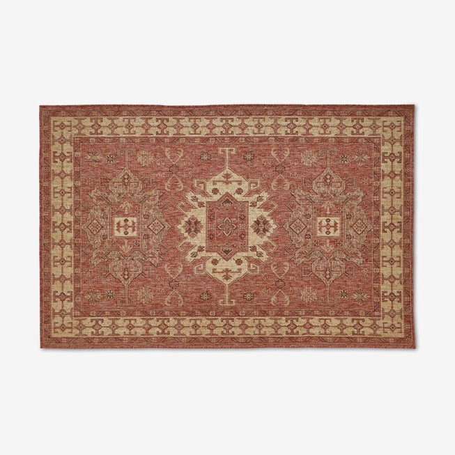 Kilim 6’6 inches x 9’4 inches Rug, RED, hi-res image number 0