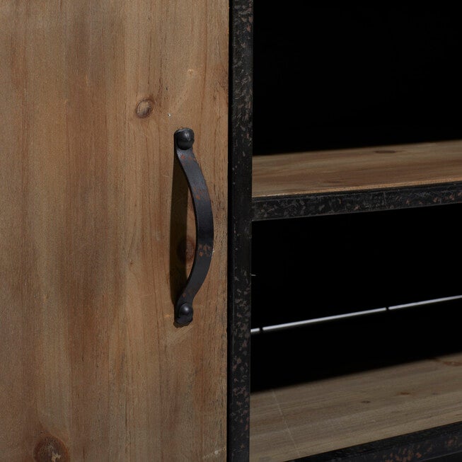 Industrial Rectangular Brown Wood and Metal Multi-Tiered Clothing Rack, 72 inchesH x 44 inchesL x 17 inchesW, , alternate image number 3