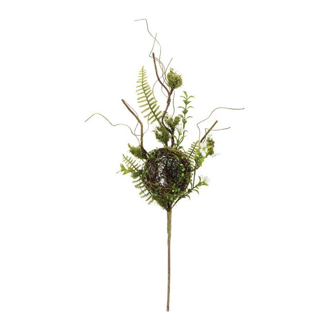 Bird Nest Twig Spray (Set of 2), GREEN/BROWN, alternate image number 1