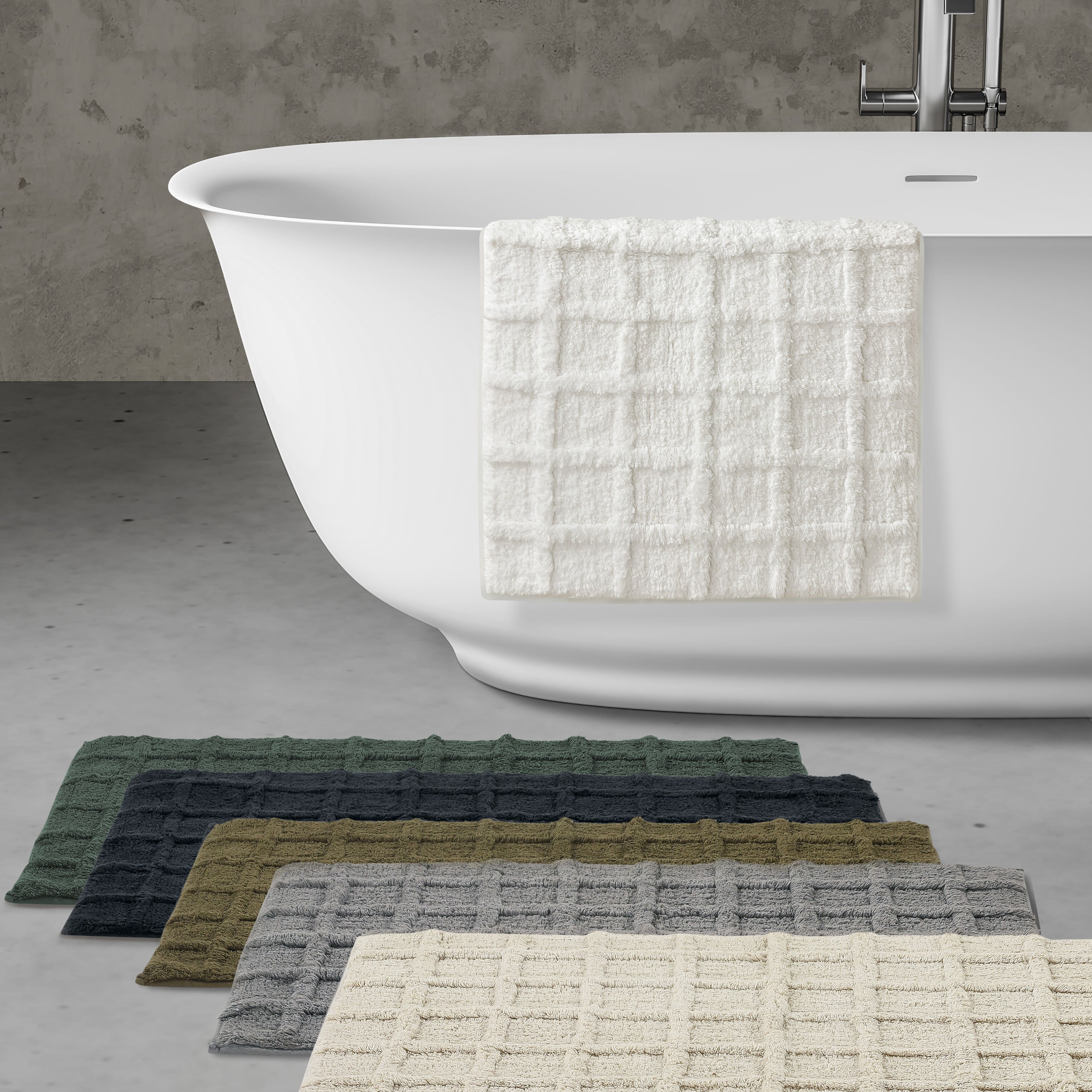 CAMERON BATH RUG, AQUA, alternate image number 3