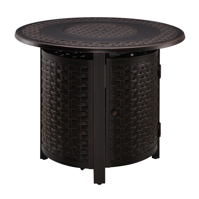 Hendricks Aluminum 34 inches Round LPG Fire Pit, BRONZE, hi-res image number 0