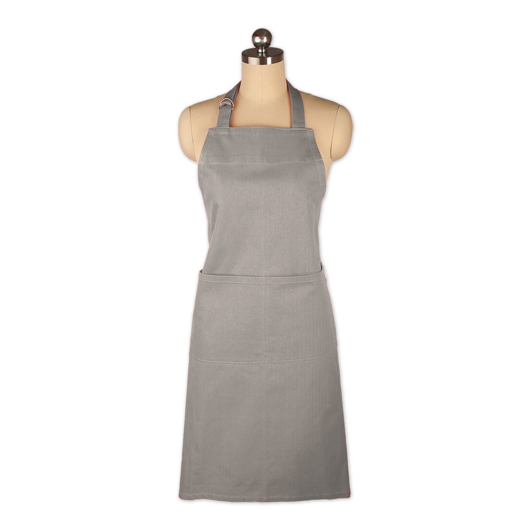 Adjustable Cotton Chef Apron, GRAY, hi-res image number 0