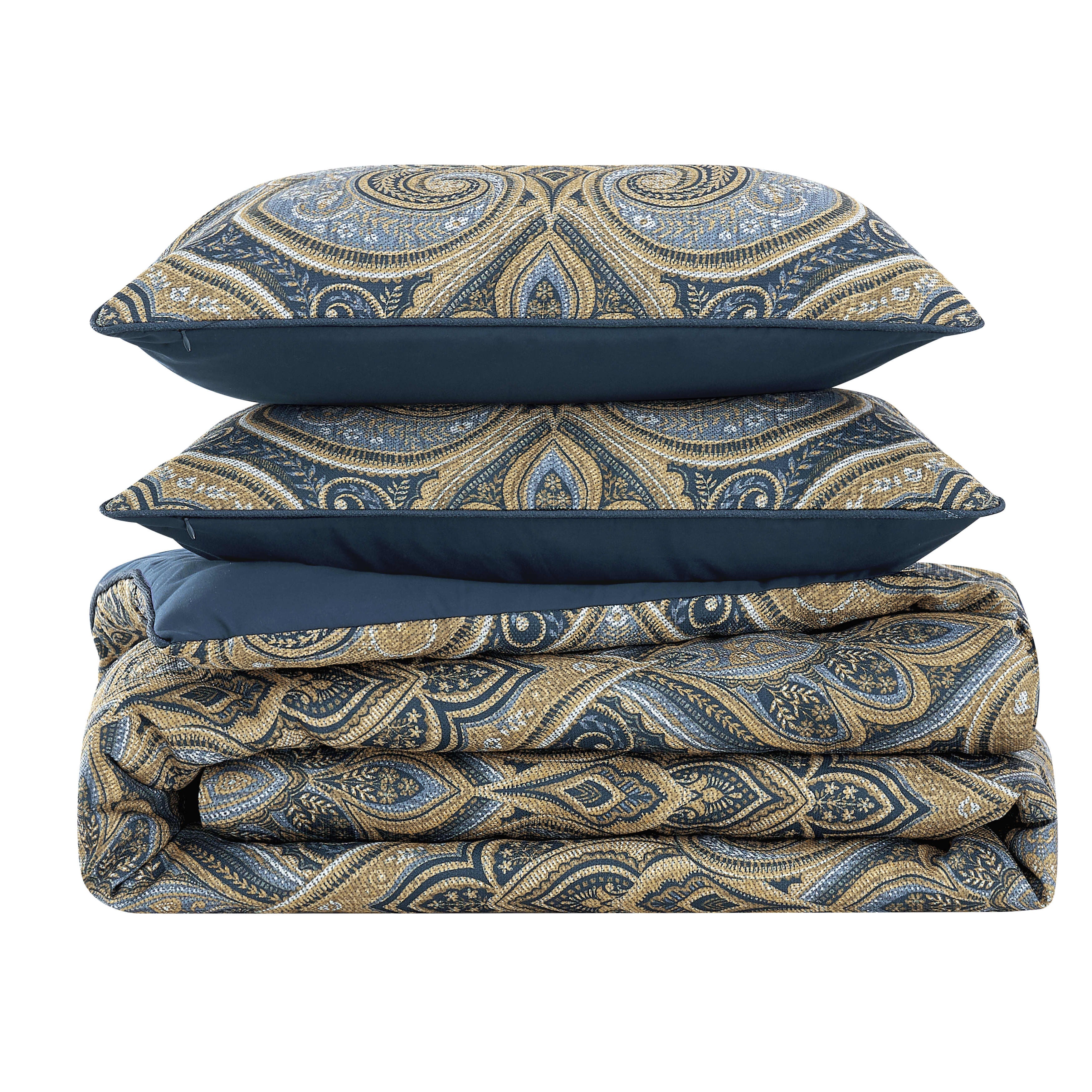 Messina Navy 3 Piece Comforter Set, NAVY, alternate image number 5