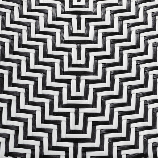 Wagner Modern French Black And White Weaving And Natural Rattan Bistro Chair, , alternate image number 5