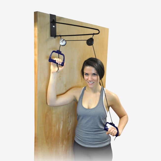 MOVE THOSE SHOULDERS™ Overdoor Pulley Exerciser, BLACK, hi-res image number null