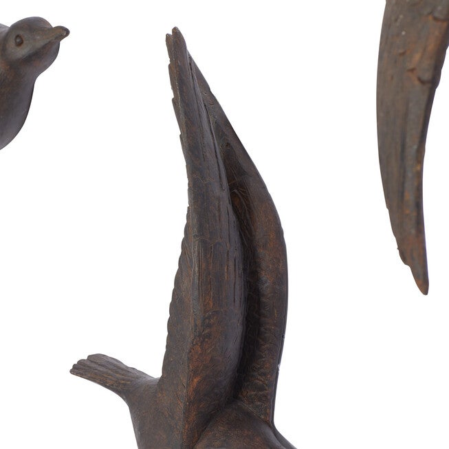 Set Of 3 Brown Resin Farmhouse Birds Wall Décor, , alternate image number 5