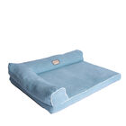 Bolstered Pet Bed Cushion With Memory Foam, Medium SoothIng Blue, , alternate image number null