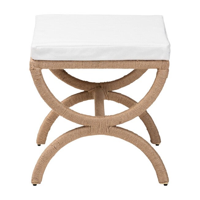 bali & pari Maliyah Japandi Natural Jute Ottoman, NATURAL BROWN, alternate image number 3