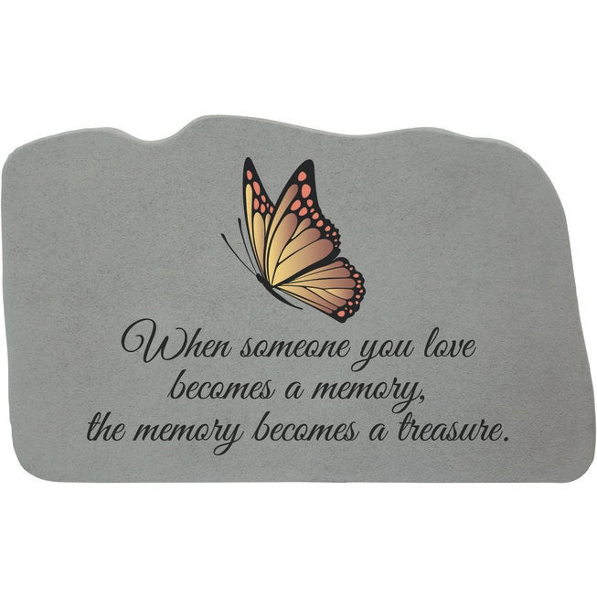 When Someone Becomes a Memory Butterfly Garden Memorial Accent Stone, GREY, hi-res image number null