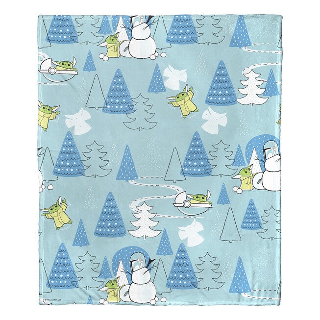Star Wars: The Mandalorian Winter Wonderland Silk Touch Throw Blanket, , on-hover image number null