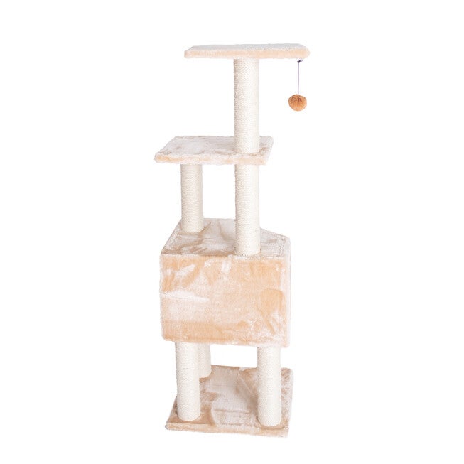 3 Levels Real Wood 48 inches Cat Tower For Kittens Play, , alternate image number 7