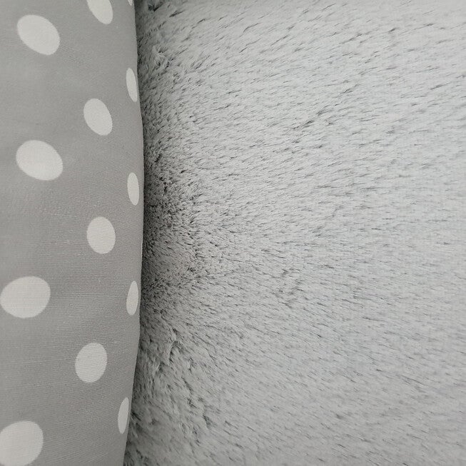 Dots Printing poly-cotton bolster with detachable faux fur cushion Medium Size, , alternate image number 5