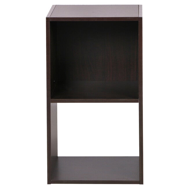 Home Basics Open and Enclosed 2 Cube MDF Storage Organizer Espresso, ESPRESSO, hi-res image number null