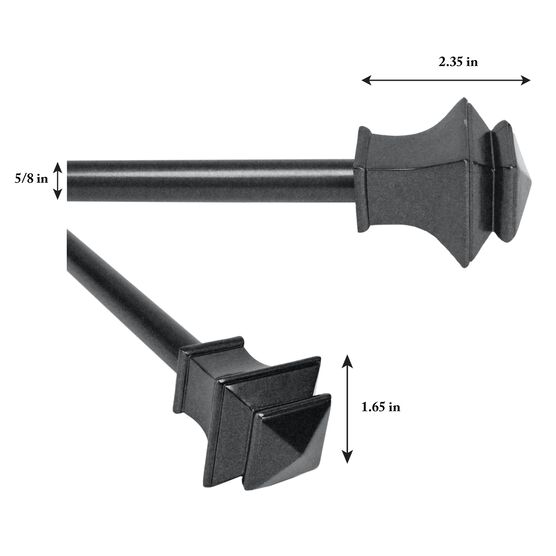 28"-48" Rod set with Square Finial, , alternate image number null