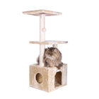 3-Tier Real Wood Cat Condo With Sisal Scratching Post 39", , alternate image number null