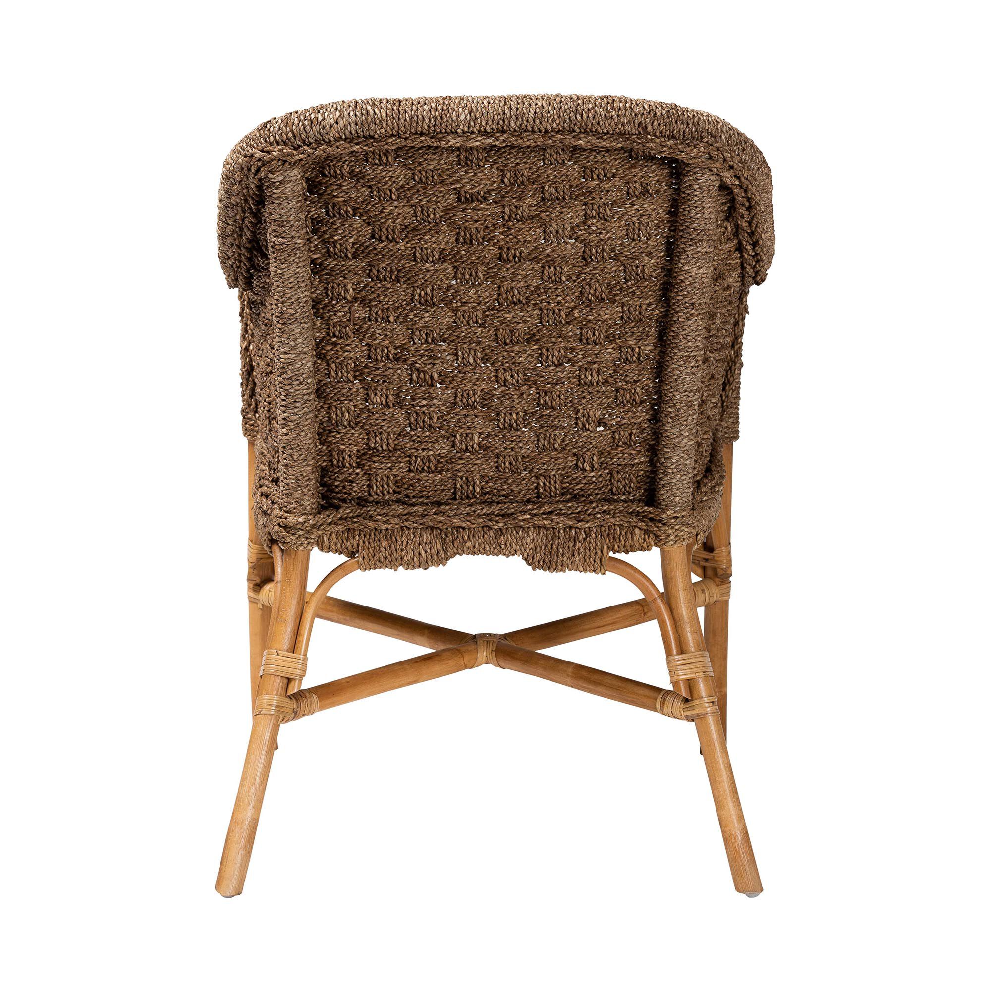 Luis Bohemian Natural Seagrass and Rattan Arm Chair, NATURAL, alternate image number 4