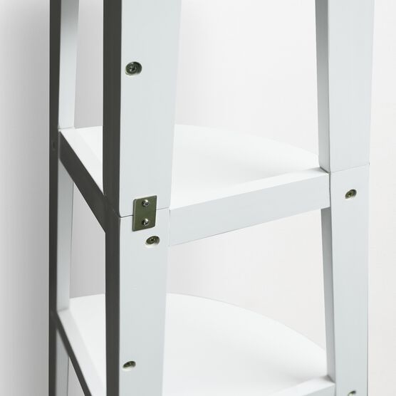 5-Shelf Corner Ladder Bookcase - White, , alternate image number null