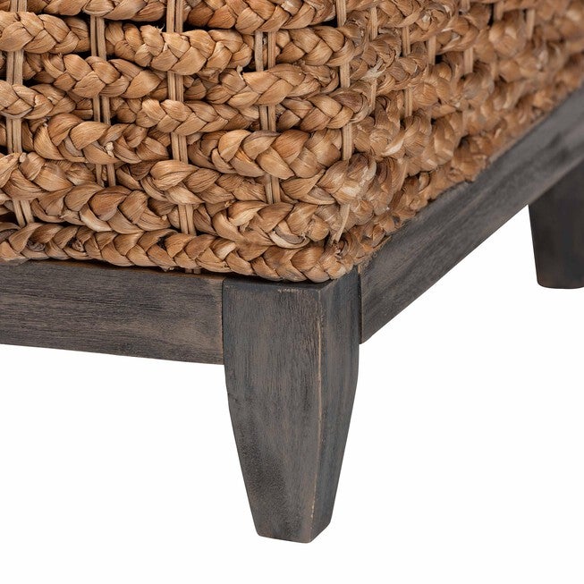 Bailey Handwoven Seagrass Storage Ottoman, Square, NATURAL BROWN, alternate image number null