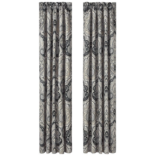 Messina 84 Inch Window Panel Pair, BLACK, alternate image number null