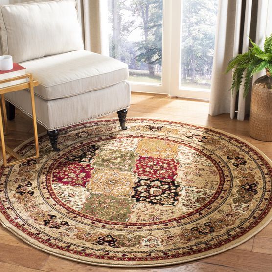 Lyndhurst 221 Multi / Beige 8' X 8' Round Round Rug, , on-hover image number null