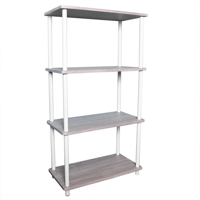Home Basics Pine Wood 4 Tier Rectangular Corner Shelf, , alternate image number null